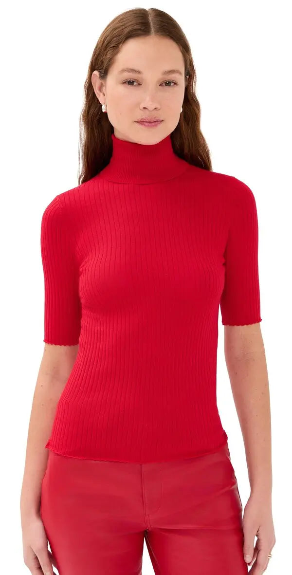 Blusa Vermelha Gola Alta Animale