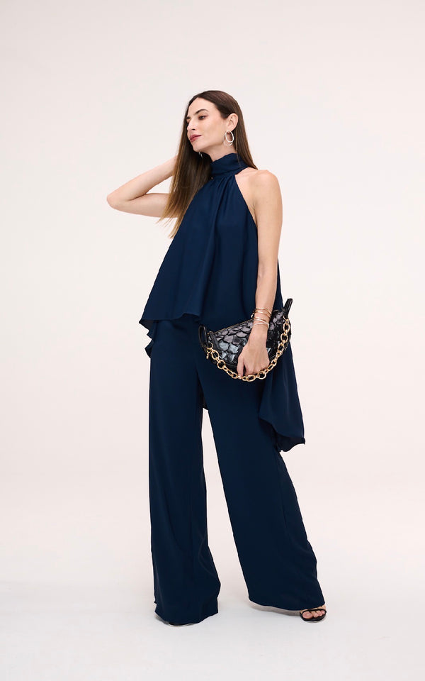 Conjunto Azul Blusa Alongada Manie