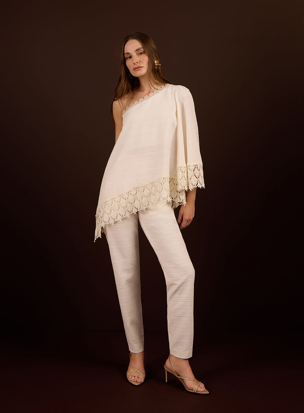 Conjunto Off White Ombro Só Renda Skazi