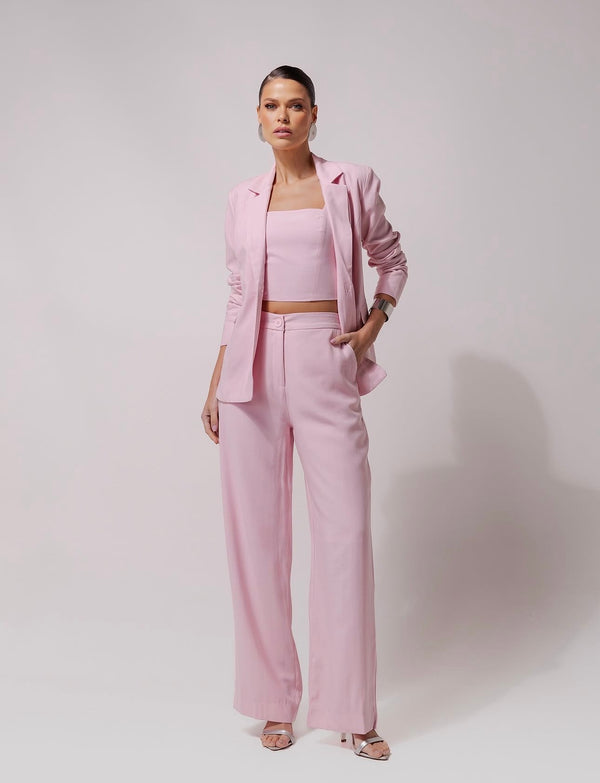 Conjunto Rosa Blazer e Calça Annie Pestana