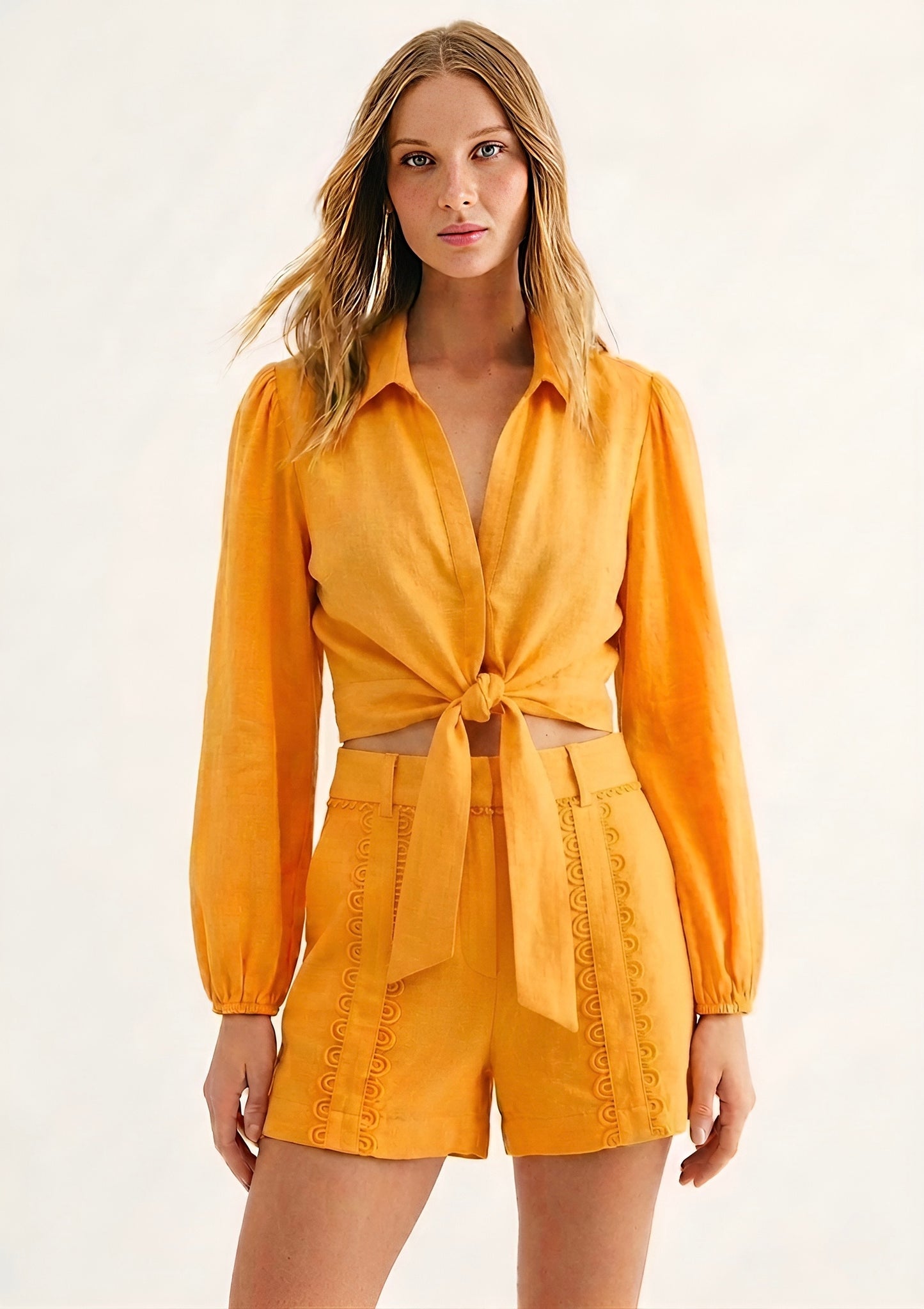 Conjunto Laranja em Linho Charth