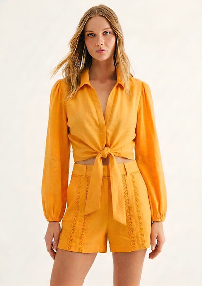 Conjunto Laranja em Linho Charth