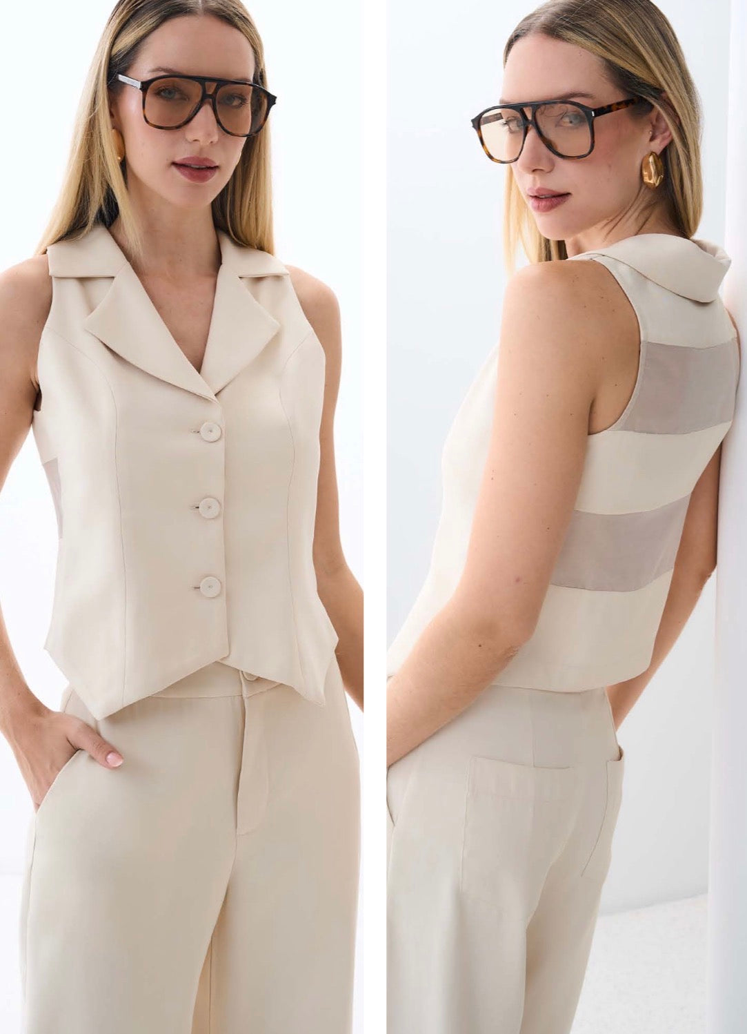 Conjunto Marrom ou Off White Júlia Regina Salomão
