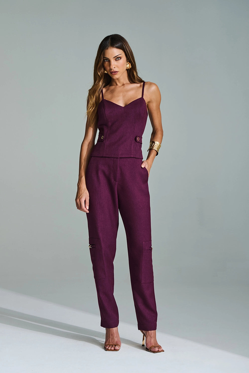 Conjunto Blusa e Calça Cargo Ariane Apoá