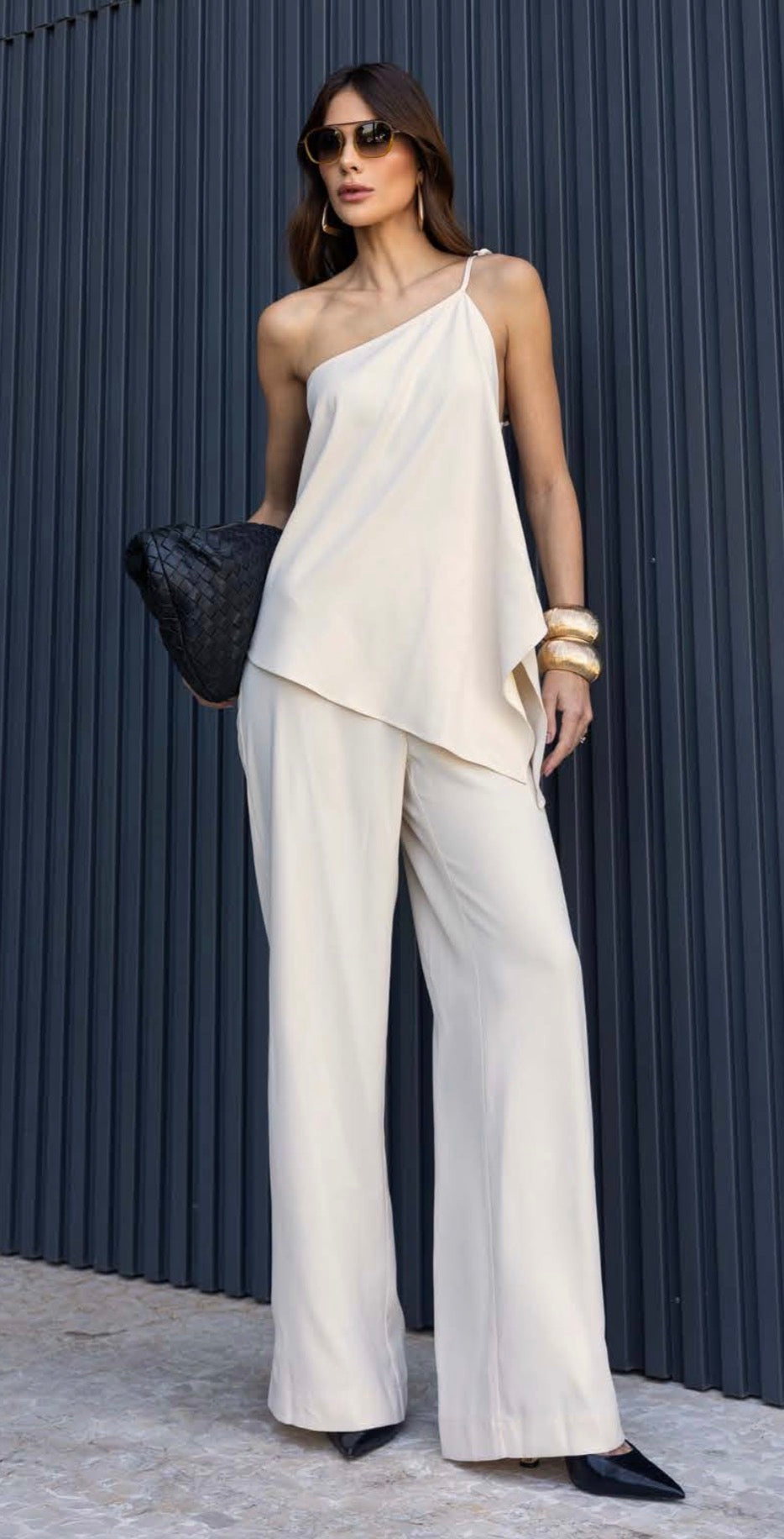 Conjunto Off White Assimétrico Angélica Regina Salomão