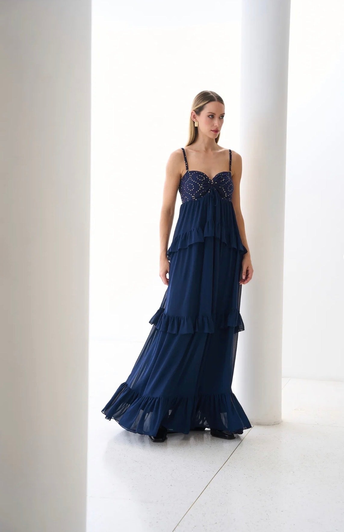 Vestido Marrom ou Azul Marinho Cinara Regina Salomão