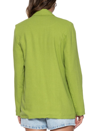 Blazer Verde Pistache Reto em Linho Hering