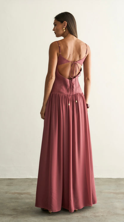 Vestido Rosa Cós Baixo Milena Regina Salomão