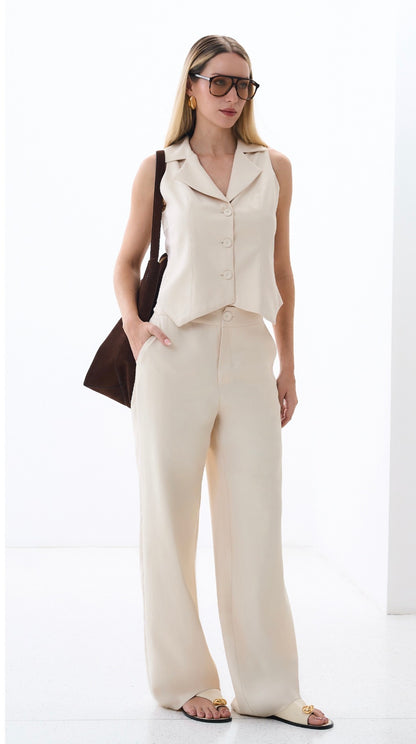 Conjunto Marrom ou Off White Júlia Regina Salomão