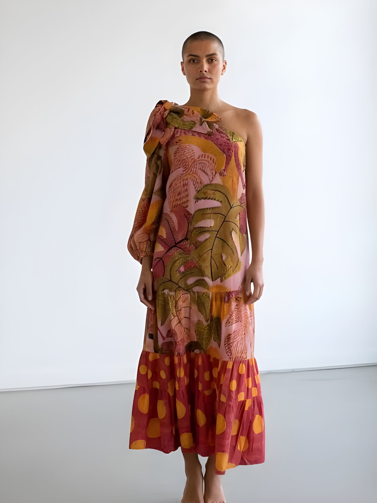 Vestido Rosa Estampa Pássaros Farm