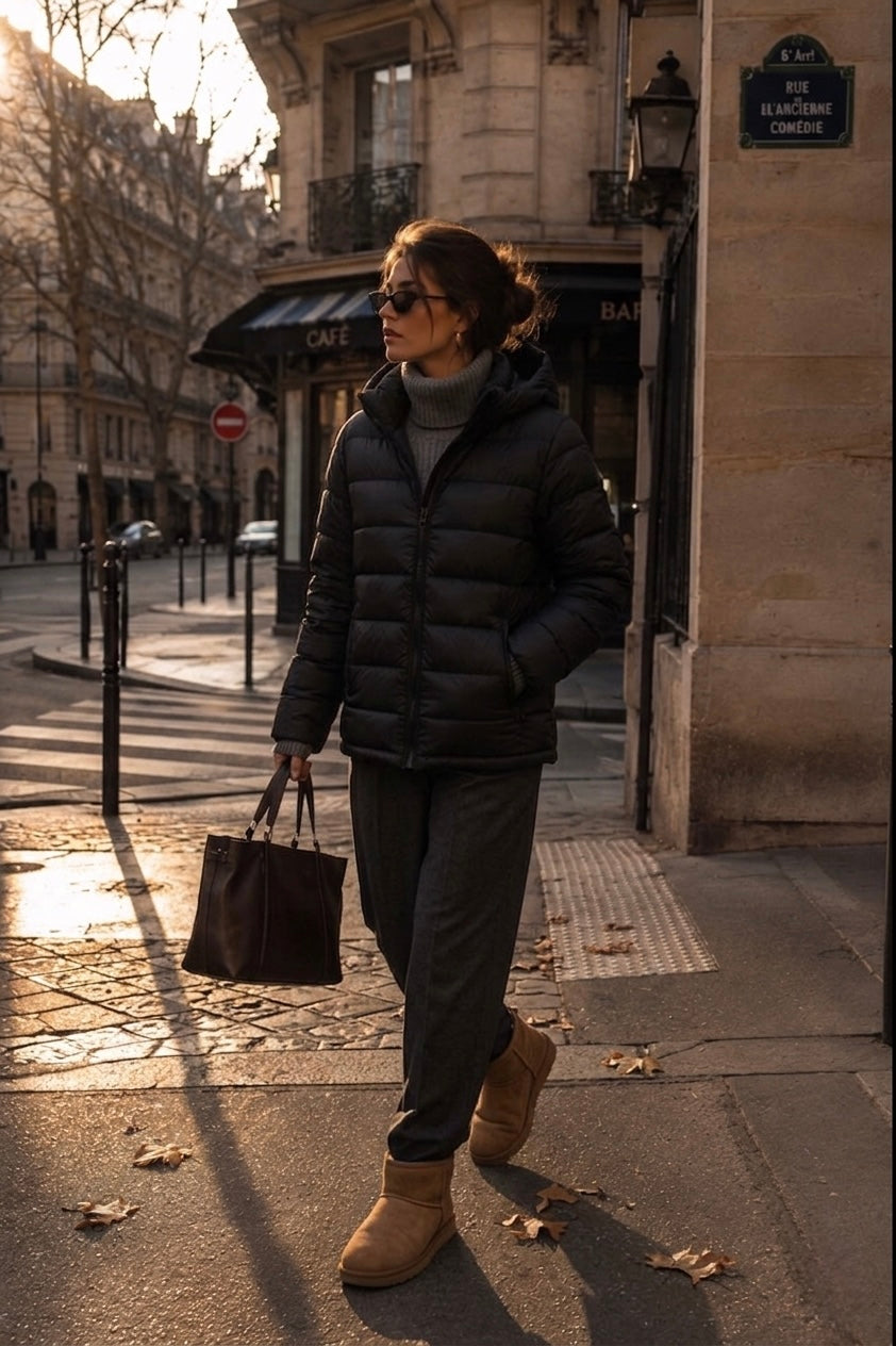 Casaco Puffer Blue Rose