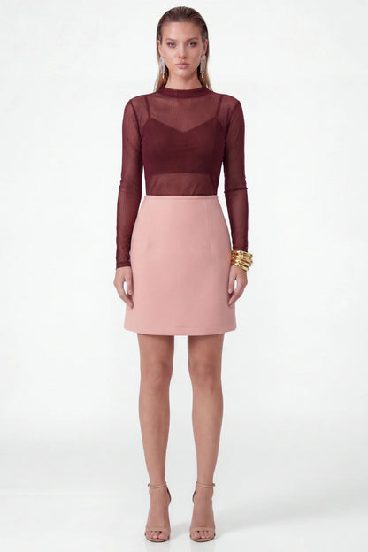 Blusa Vinho em Tule Poá Fleche D’Or