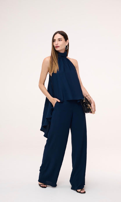 Conjunto Azul Blusa Alongada Manie