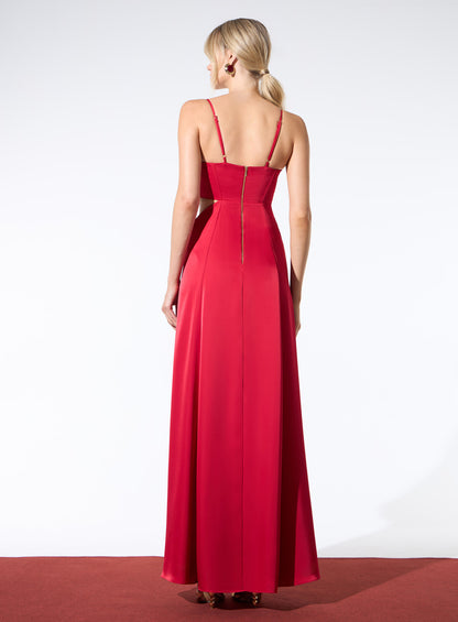 Vestido Vermelho Longo Corset Skazi
