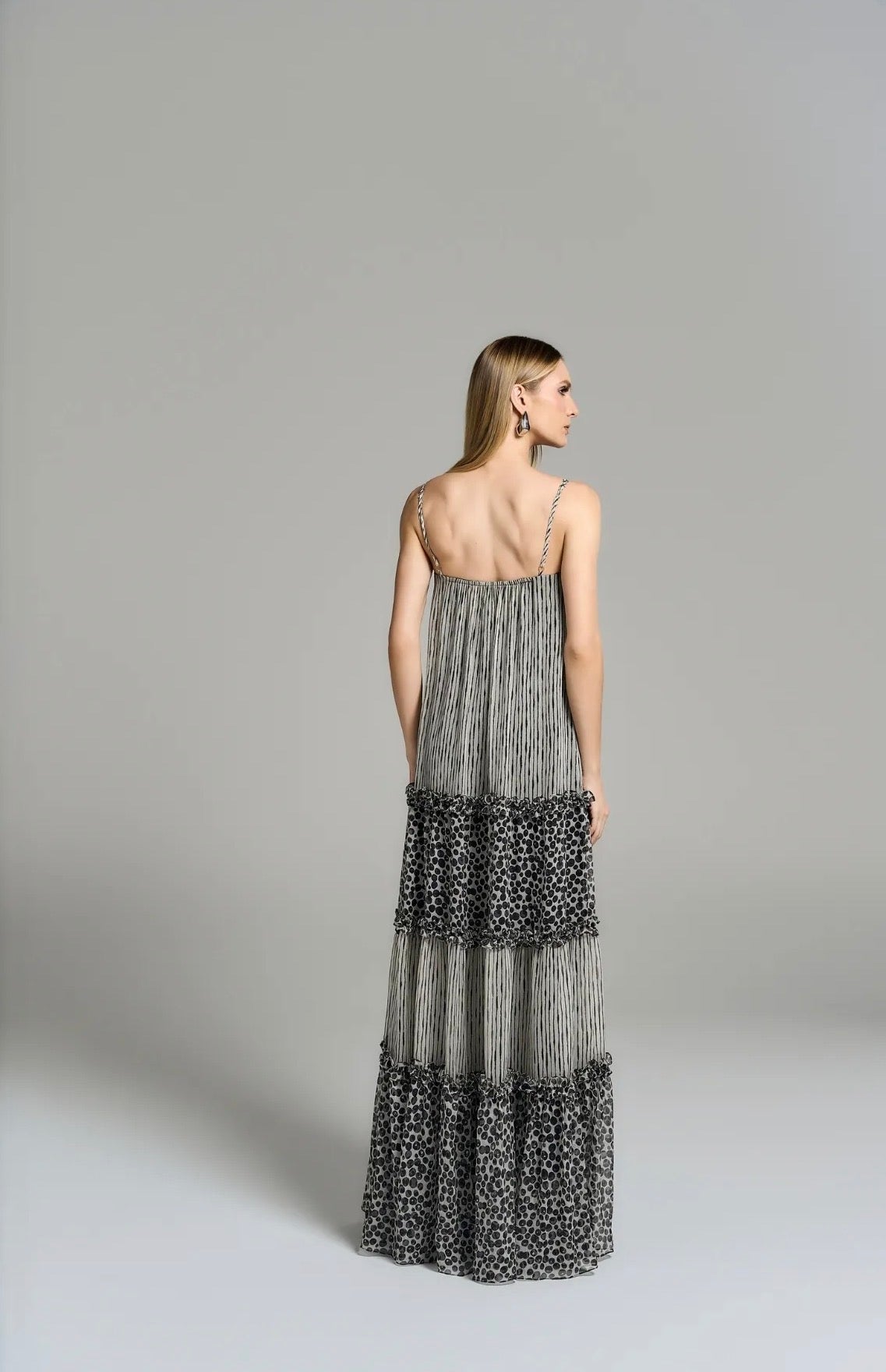 Vestido Cinza Estampa Animal Print Zebra Bete Regina Salomão