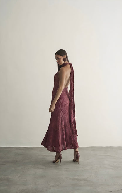 Vestido Rosa com Textura Verônica Regina Salomão