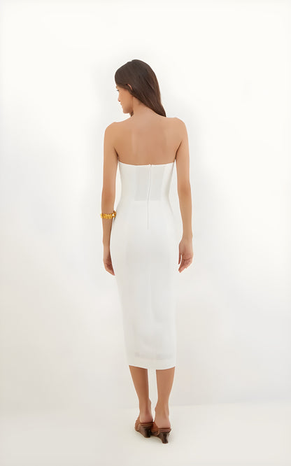 Vestido Off White Midi Vix Paula Hermanny