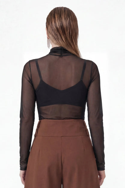 Blusa Preta ou Marrom em Tule com Top Fleche D’Or