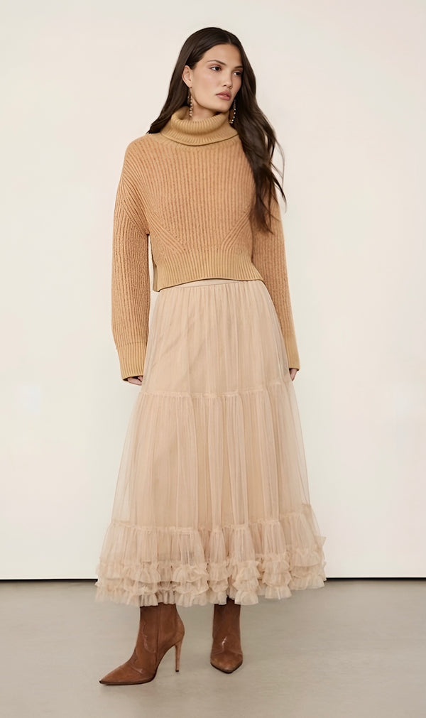 Saia Nude em Tule