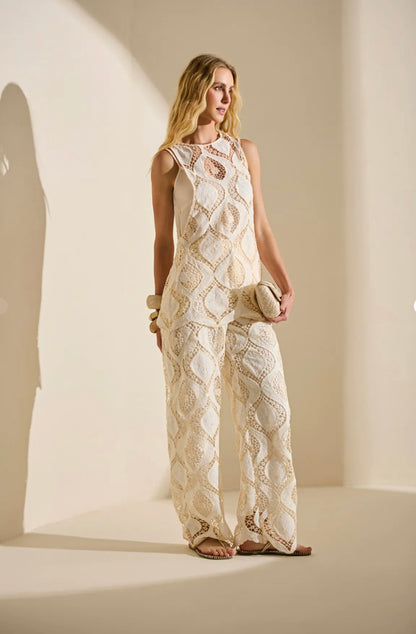 Conjunto Nude Crochet Artesanal Regina Salomão
