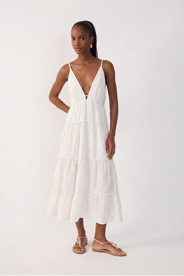 Vestido Branco Longo Listras Dress To