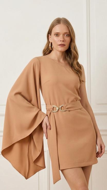 Vestido Rosa Curto Um Ombro Só Regina Salomão