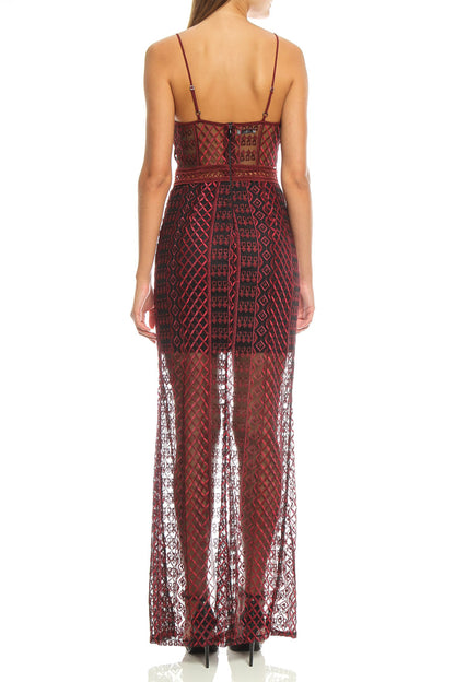 Vestido Vinho Bordado Preto Tela Colcci