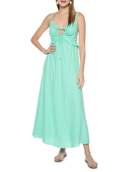 Vestido Longo Verde Água em Viscose  – Dress To