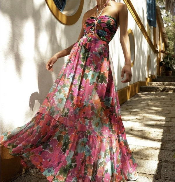 Conjunto Estampado Rosa Maio e Saia PatBo