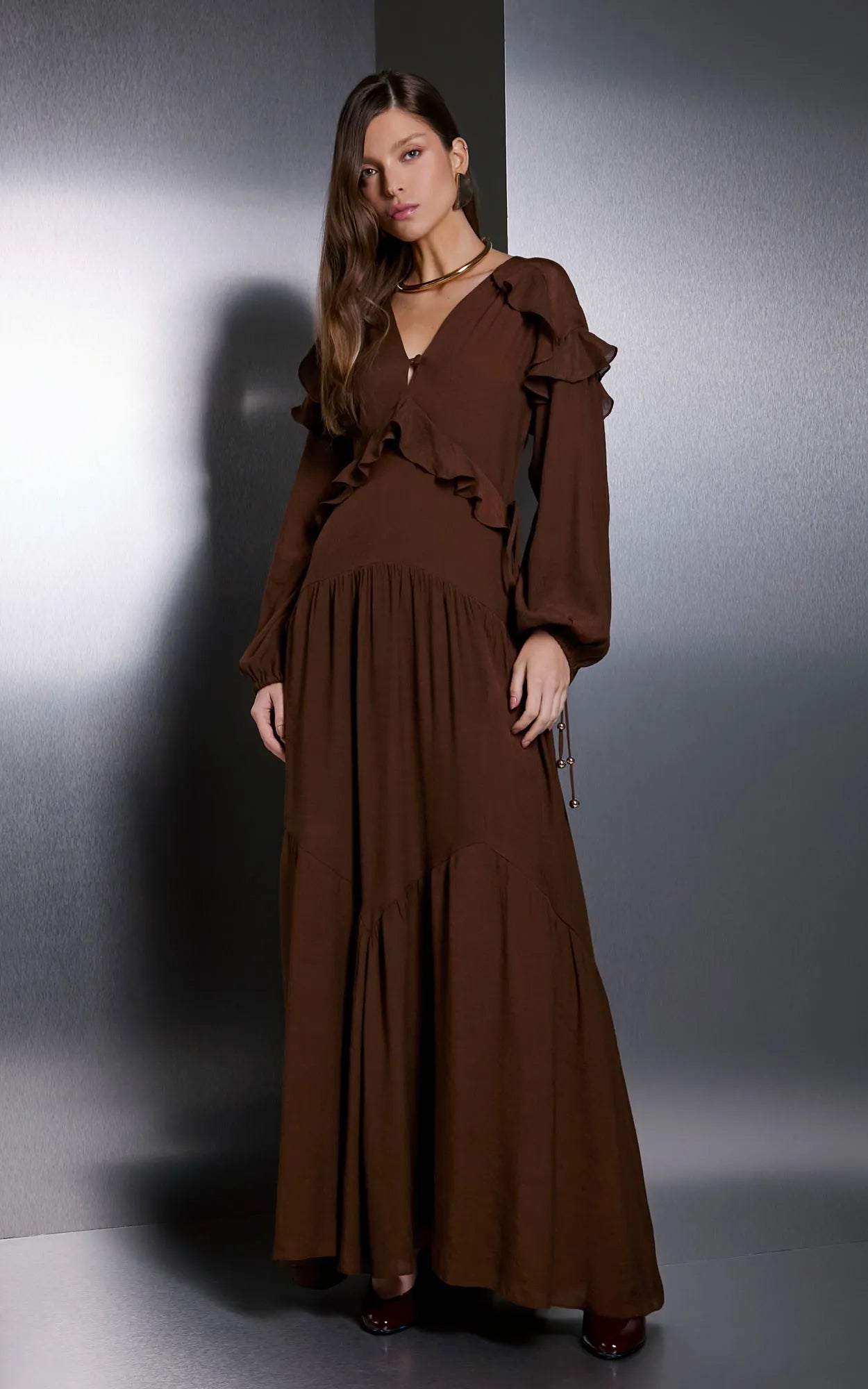 Vestido Longo Boho Preto Isa Paes