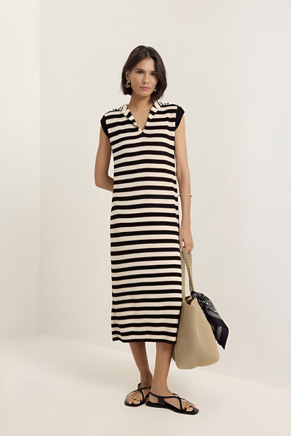 Vestido Preto e Branco em Tricot Lucidez