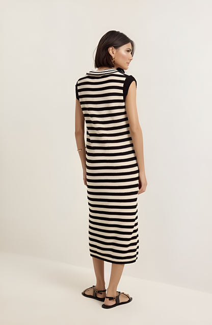 Vestido Preto e Branco em Tricot Lucidez