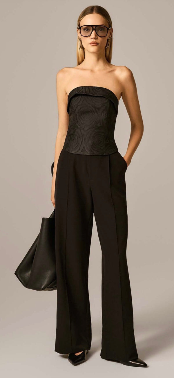 Corset Preto ou Nude com Textura Floral Regina Salomão