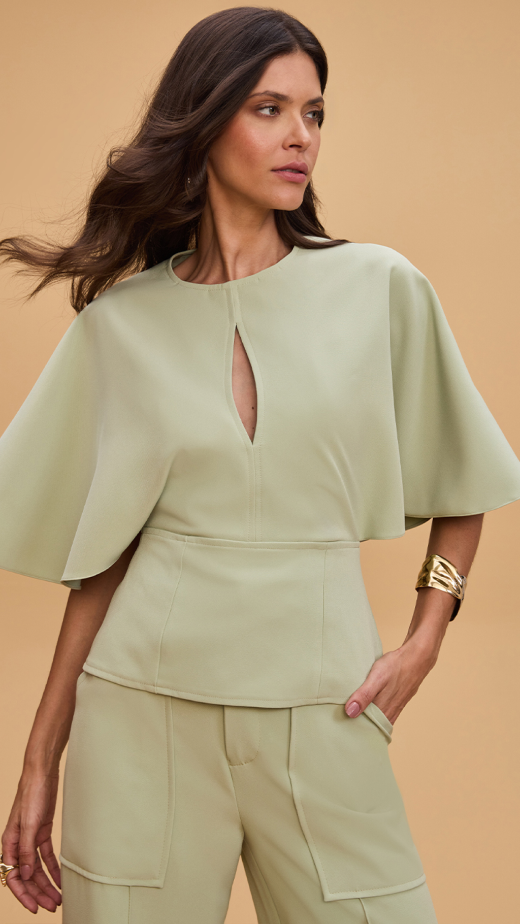 Blusa Verde Sobreposição Tufi Duek