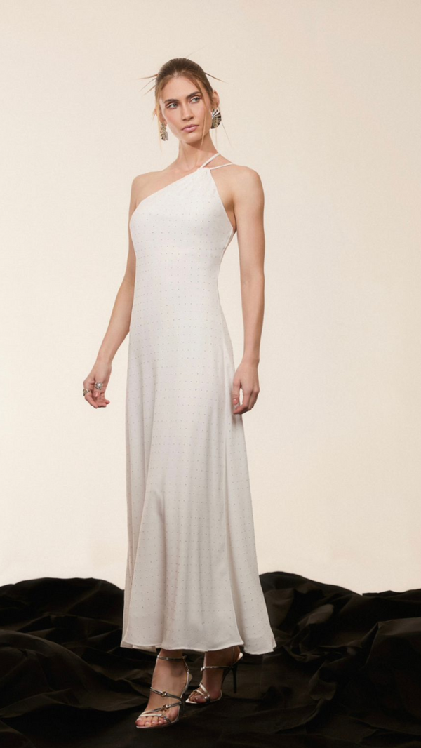 Vestido Branco Strass Arbour
