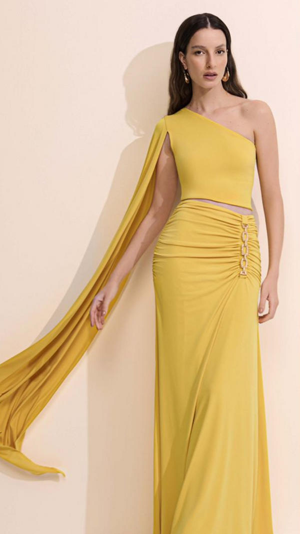 Conjunto Amarelo Assimétrico Regina Salomão