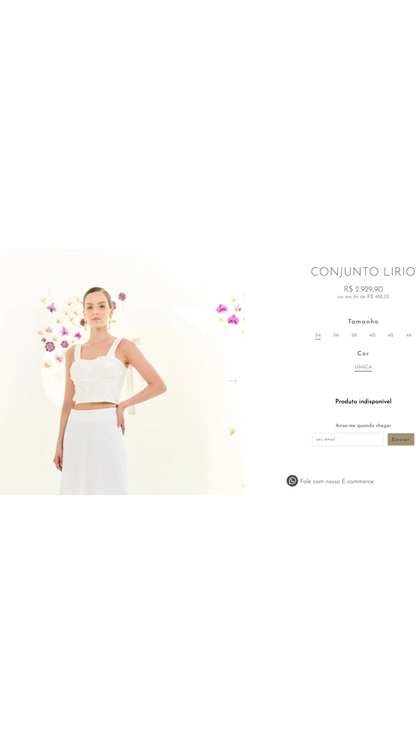 Conjunto Branco Bordado Renda Nammos