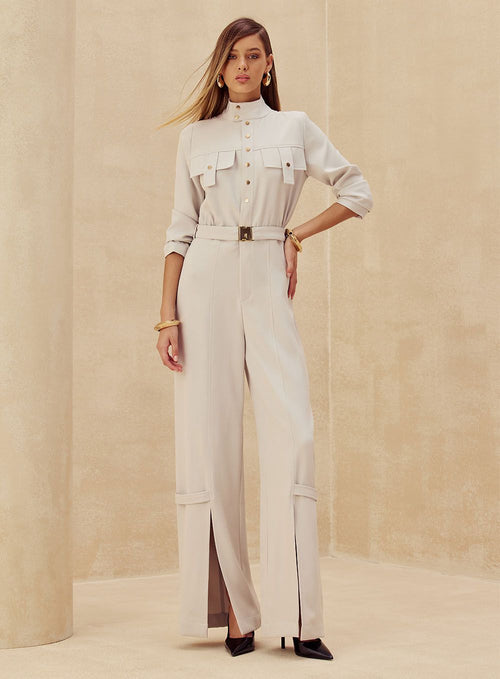 Macacão Cinza Alfaiataria Skazi