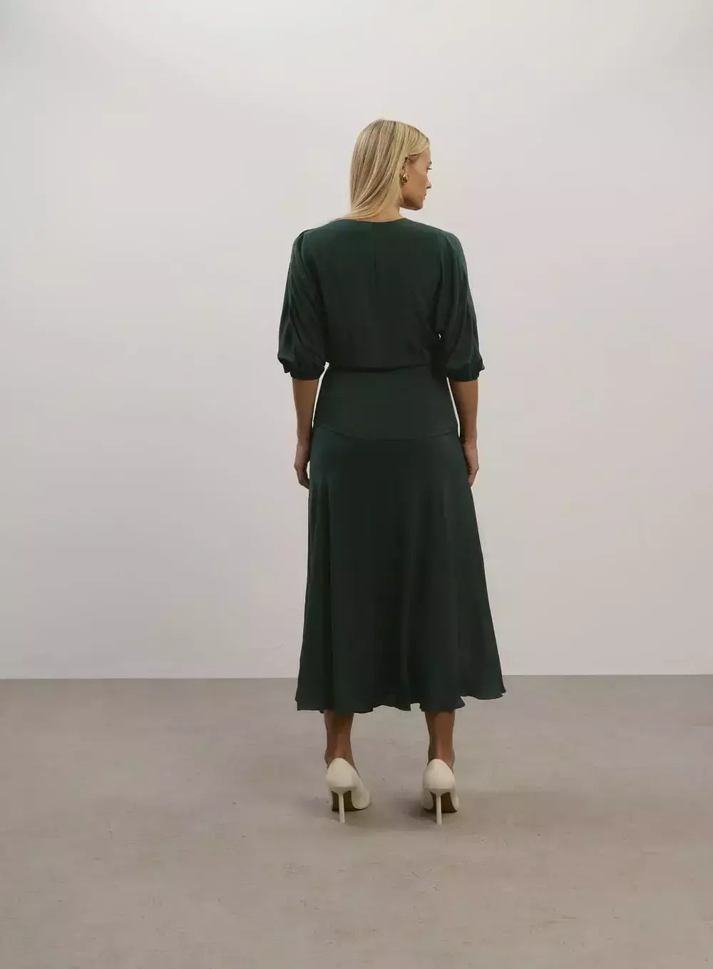 Vestido Verde Petróleo Midi Tufi Duek