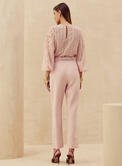 Conjunto Rosa Renda Skazi
