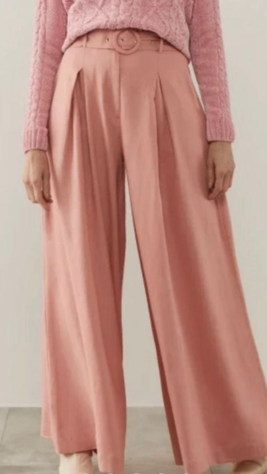 Calça Rosa Alfaiataria Pantalona Amaro