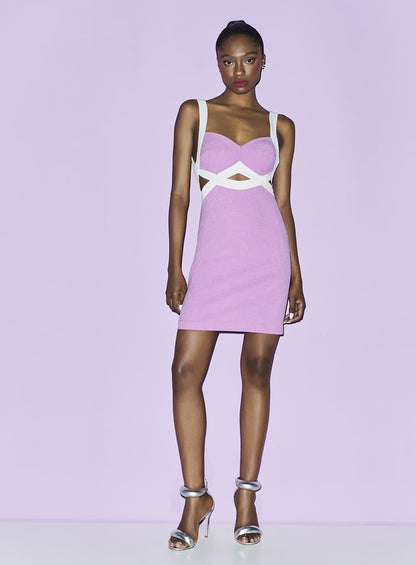 Vestido Mini Decote Debrum Bicolor Skazi -SALE