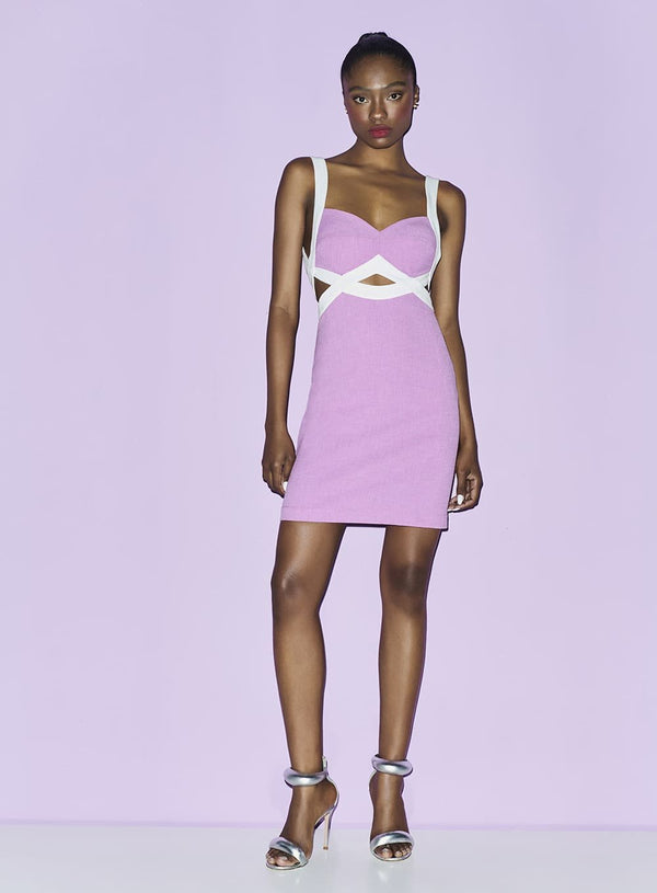 Vestido Mini Decote Debrum Bicolor Skazi -SALE