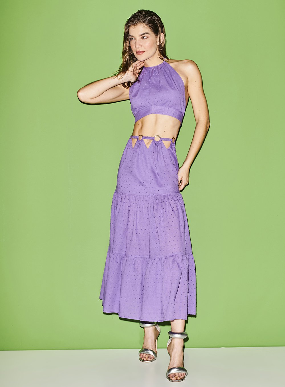 Conjunto Lilas Argola Lilas Skazi -SALE