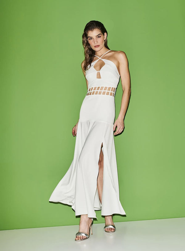 Vestido Pala Trancada Off White Skazi -SALE