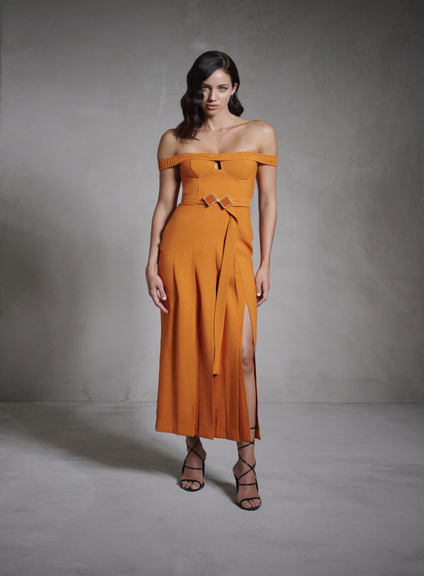 Vestido Midi Pregas Tufi Duek -SALE