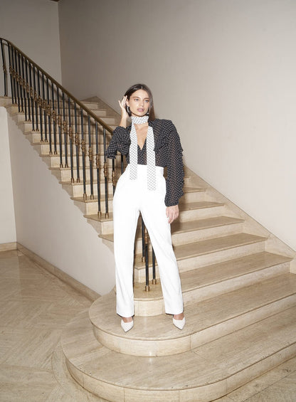 Calça Pantalona Botoes Off White Skazi -SALE