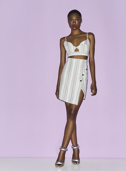 Conjunto Top Recorte Off White Skazi -SALE