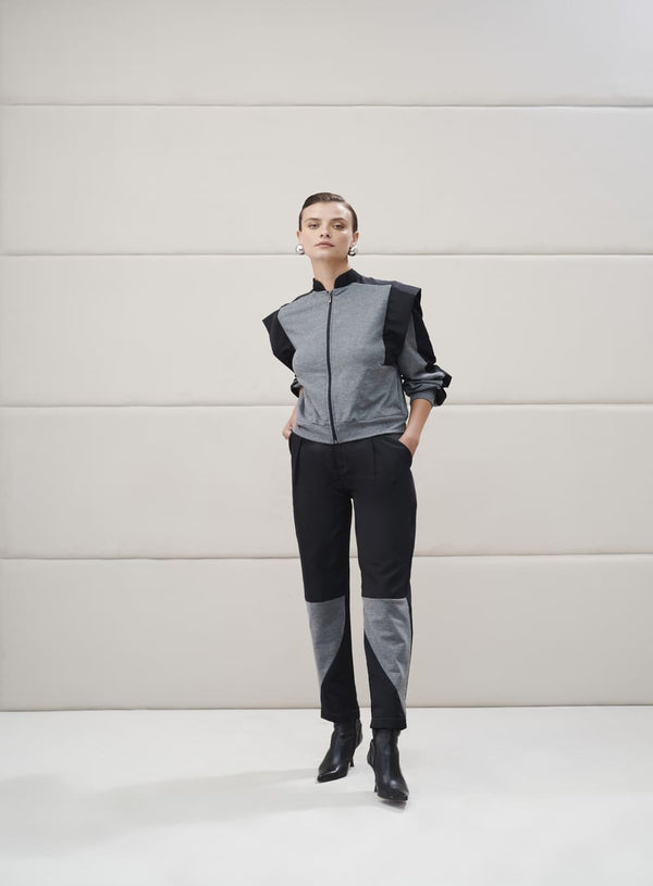 Calça Recorte Nylon Cinza Tufi Duek -SALE