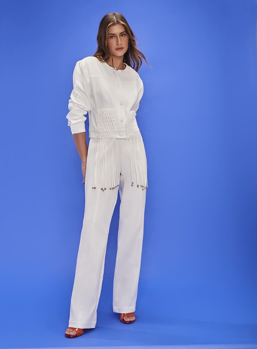 Jaqueta Bolso Macrame Off White Tufi Duek -SALE